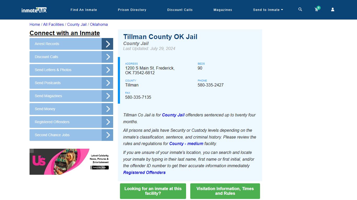 Tillman County OK Jail - Inmate Locator